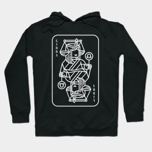 Libra Zodiac horoscope line art playing card style Hoodie